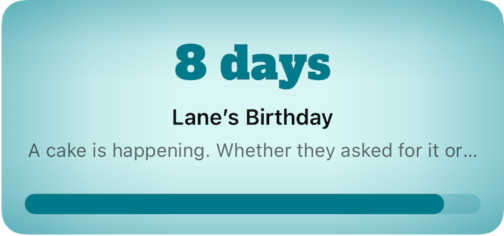 Lanely Countdown widget